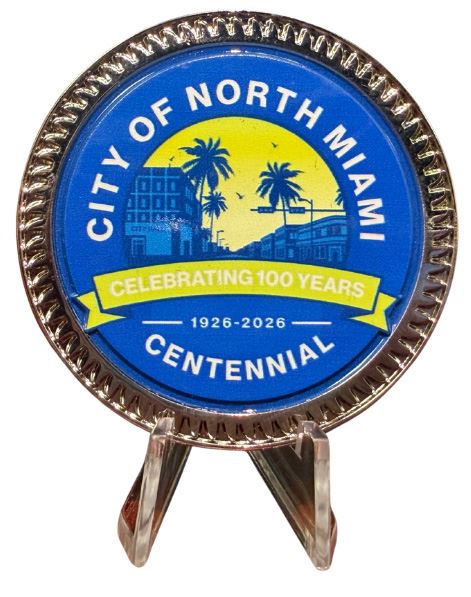 City of North Miami Centennial Coin with Stand